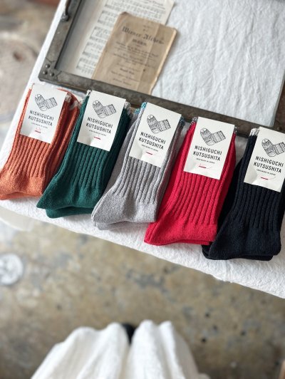 画像1: NISHIGUCHI KUTSUSHITA シルクコットン天竺ソックス S(23~25cm) 【2足までクリックポスト可】