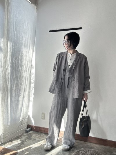 画像2: Luminaes コルトレイクリネン ロングジャケット