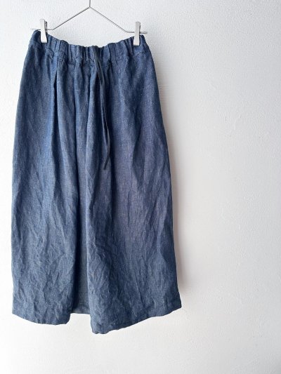 画像1: Luminaes リネンデニム タックスカート