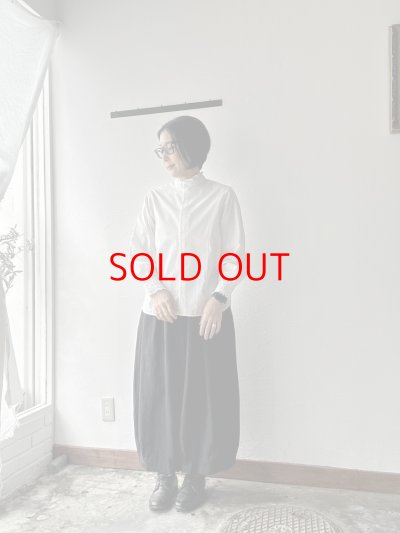 画像2: *sale50%off* nouvelles du paradis ストライプクロス&アメリカンブロードクロス フリルブラウス【クリックポスト（185円）発送可能】