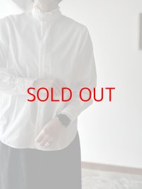 *sale50%off* nouvelles du paradis ストライプクロス&アメリカンブロードクロス フリルブラウス【クリックポスト（185円）発送可能】