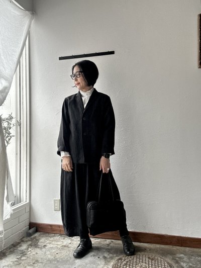 画像3: nouvelles du paradis ストライプクロス&アメリカンブロードクロス フリルブラウス【クリックポスト（185円）発送可能】