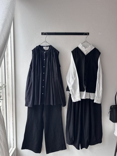 画像3: Veritecoeur スリーブレスギャザーブラウス  ( short )