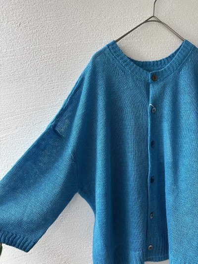 画像8: prit 2/24リネン7G天竺編み 2way7分袖ワイドカーディガン