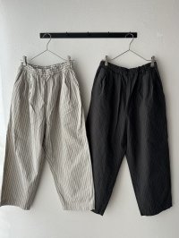 prit コットンリネンウェザー近江晒加工 タックバギーパンツ