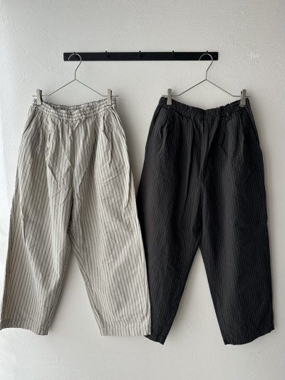 画像1: prit コットンリネンウェザー近江晒加工 タックバギーパンツ