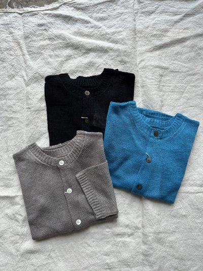 画像1: prit 2/24リネン7G天竺編み 2way7分袖ワイドカーディガン