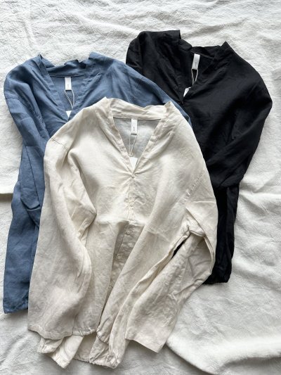 画像1: prit 60/1ラミーバイオクロス 裾ゴムカーディガン