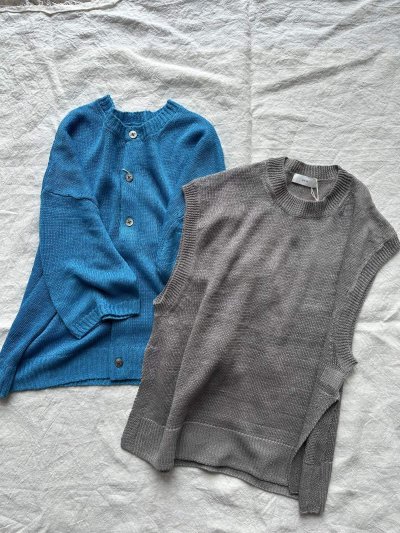 画像9: prit 2/24リネン7G天竺編み クルーネックベスト