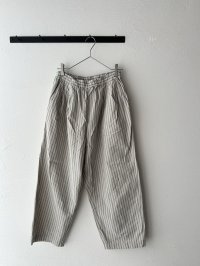 prit コットンリネンウェザー近江晒加工 タックバギーパンツ