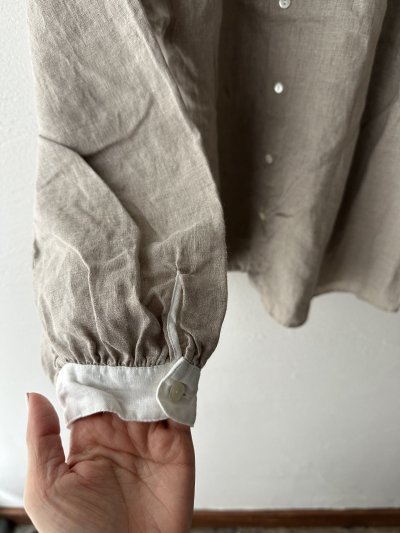 画像6: prit 60/1フレンチリネンキャンバス クレリックギャザーブラウス