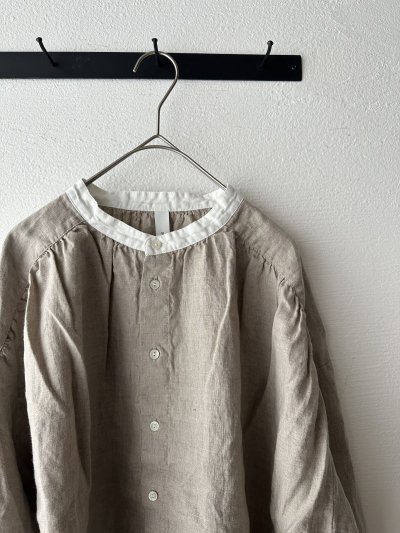 画像4: prit 60/1フレンチリネンキャンバス クレリックギャザーブラウス