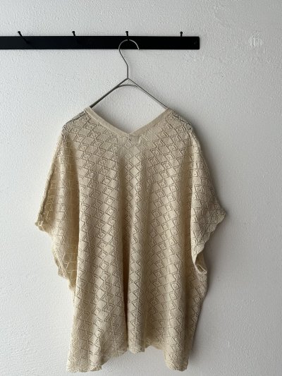 画像8: grin コットンレースニット ポンチョベスト