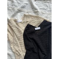 grin コットンレースニット ポンチョベスト