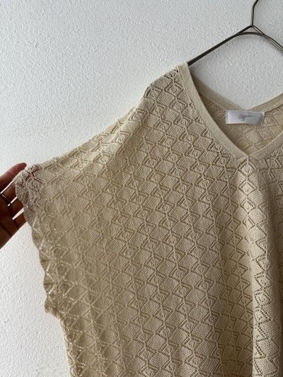 画像5: grin コットンレースニット ポンチョベスト