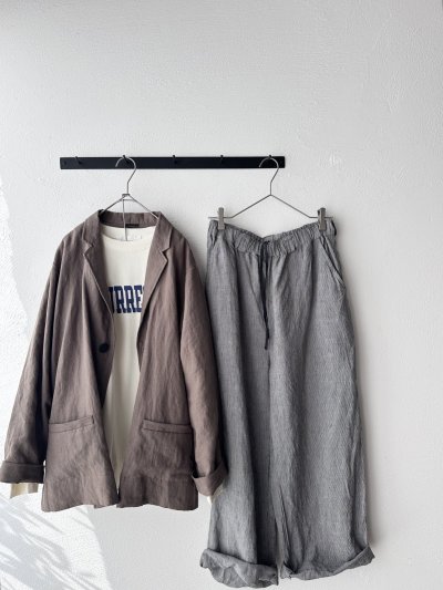 画像6: Luminaes ストライプリネン ワイドPT