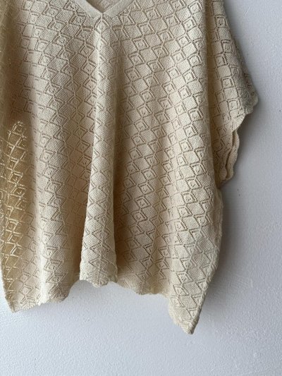 画像6: grin コットンレースニット ポンチョベスト