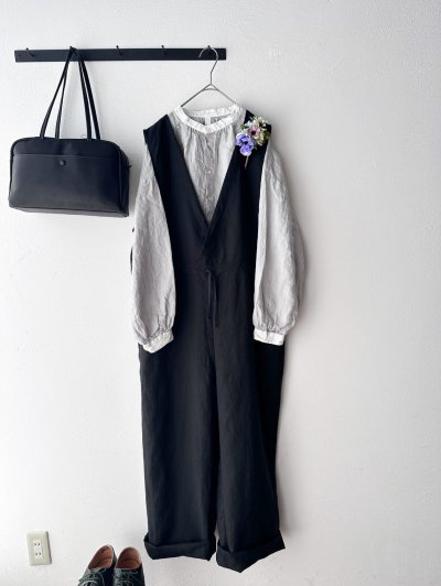 画像7: prit 60/1フレンチリネンキャンバス クレリックギャザーブラウス