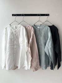 prit 60/1フレンチリネン バンドカラーワイドシャツ