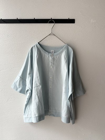 画像1: grin 40/2天竺×布帛 パネルカーディガン