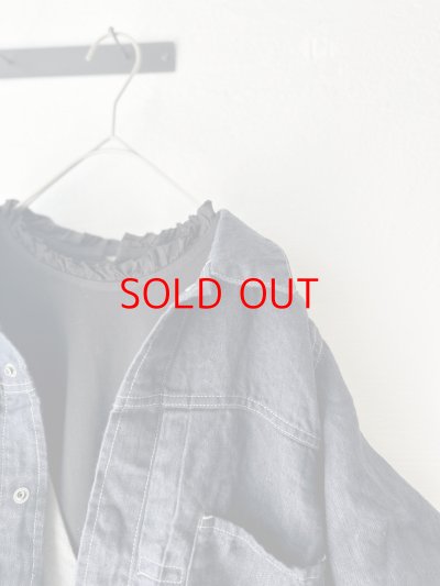 画像1: *sale40%off* grin 40/2天竺 × 布帛 フリルPO【クリックポスト（185円）発送可能】