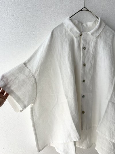画像3: grin 40リネンスクエア6分袖シャツ