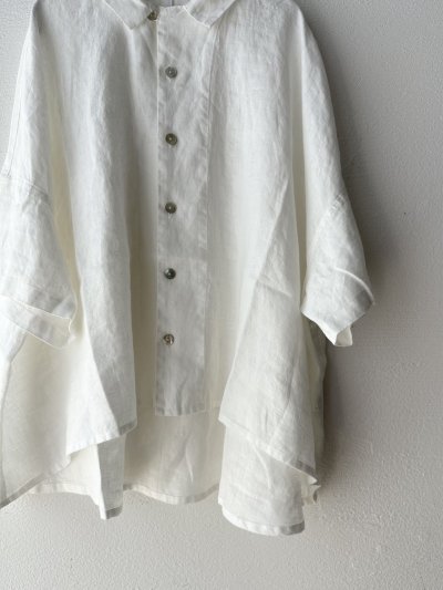 画像4: grin 40リネンスクエア6分袖シャツ