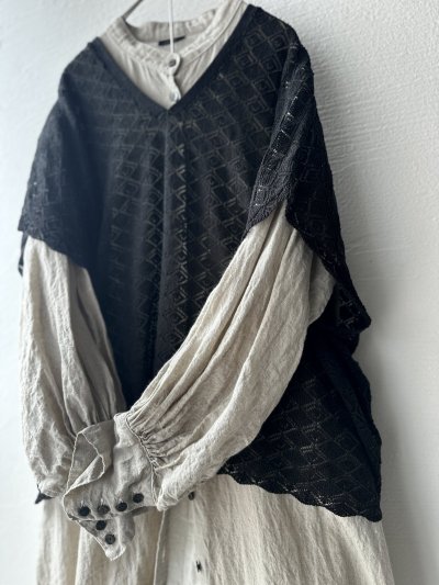 画像7: grin コットンレースニット ポンチョベスト