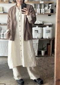Luminaes 60コルトレイクリネン シャツワンピース