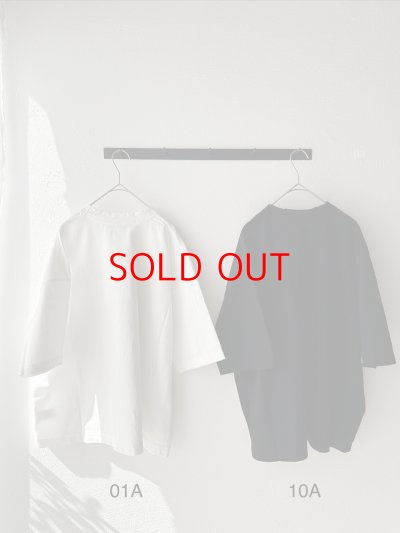 画像7: prit 17/1空紡天竺×40/1リネン箔プリント 5分袖フレームＴシャツ