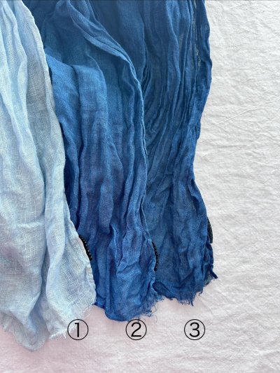 画像4: Luminaes×ちずぶるー　藍染めリネンガーゼストール