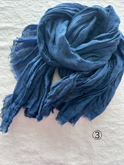 画像9: Luminaes×ちずぶるー　藍染めリネンガーゼストール