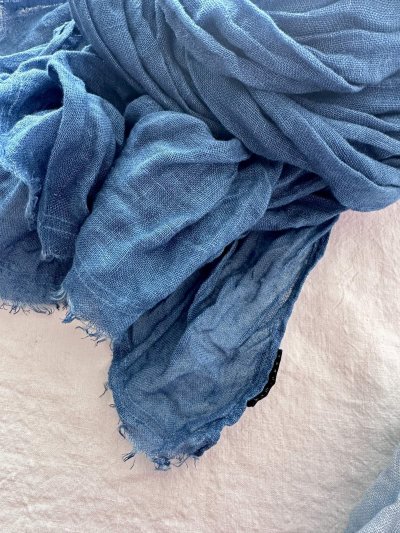 画像8: Luminaes×ちずぶるー　藍染めリネンガーゼストール