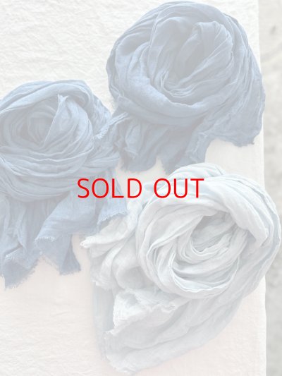 画像1: Luminaes×ちずぶるー　藍染めリネンガーゼストール