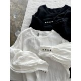 Luminaes 1/60手染めリネン ランタン袖ブラウス