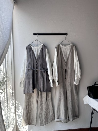 画像9: Luminaes 1/60手染めリネン ランタン袖ブラウス