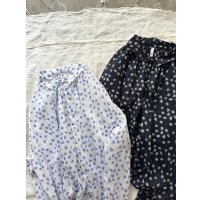 grin floraシアープリント リンクルシャツ