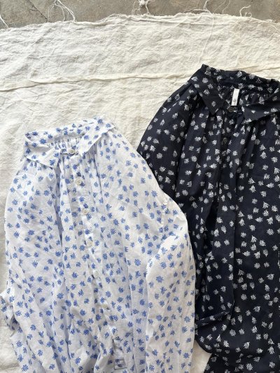 画像1: grin floraシアープリント リンクルシャツ