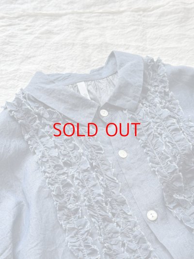 画像1: grin INDIAデニムボイル 三角フリルシャツ