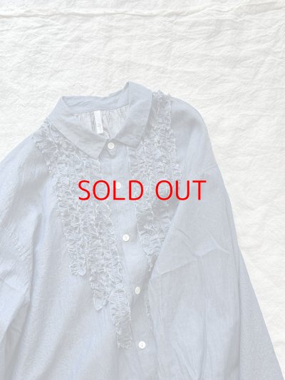 画像2: grin INDIAデニムボイル 三角フリルシャツ