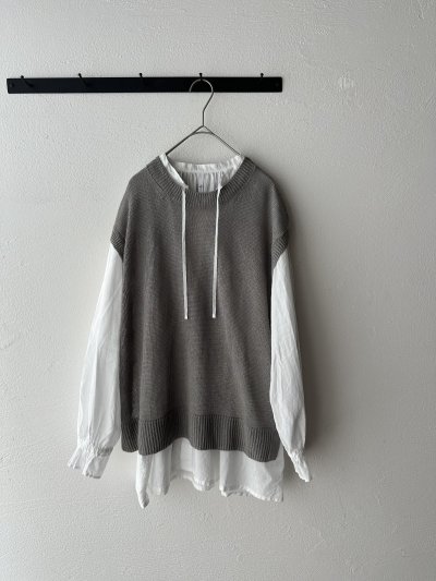 画像1: grin 100/2ボイル ラグランスモックシャツ