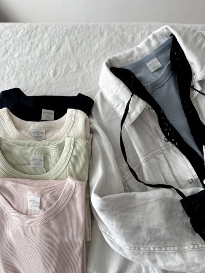 画像1: 【新色入荷】nouvelles du paradis コットンテレコ プチクルー【クリックポスト発送可】