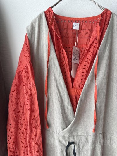 画像1: grin ボラーレース ギャザープルオーバー