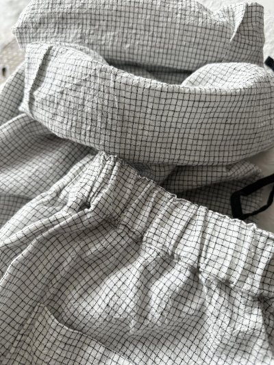 画像2: Luminaes 綿麻ピンチェック ワイドPT