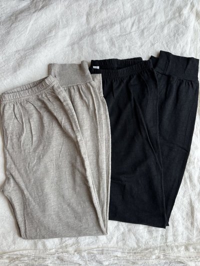 画像1: prit 40/1ヨーロッパリネン天竺 裾切替レギンス