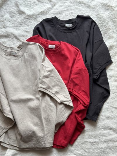 画像1: NATURAL LAUNDRY ライト度詰天竺 ワイドドルマンTシャツ