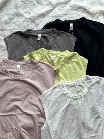 画像1: prit 30/1リサイクルムラ糸天竺 ノースリーブフレアプルオーバー【クリックポスト（185円）発送可能】