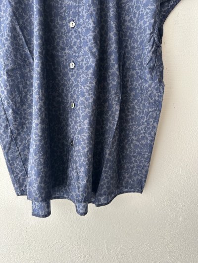 画像5: prit 80/1ローンボタニカルプリント スリーブレススタンドカラーシャツ【クリックポスト（185円）発送可能】