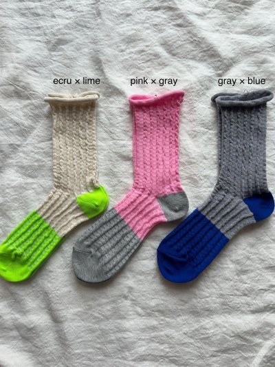 画像2: prit バイカラープポコソックス【3足までクリックポスト(185円) 】