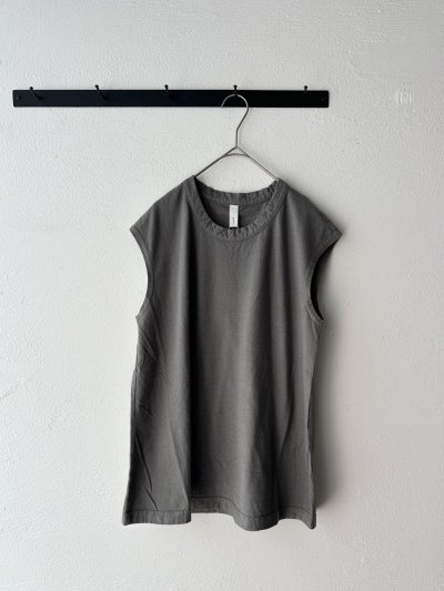 画像5: prit 30/1リサイクルムラ糸天竺 ノースリーブフレアプルオーバー【クリックポスト（185円）発送可能】